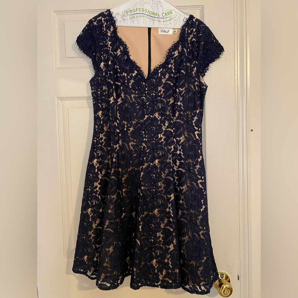 Beautiful Navy Lace Dress with Pockets